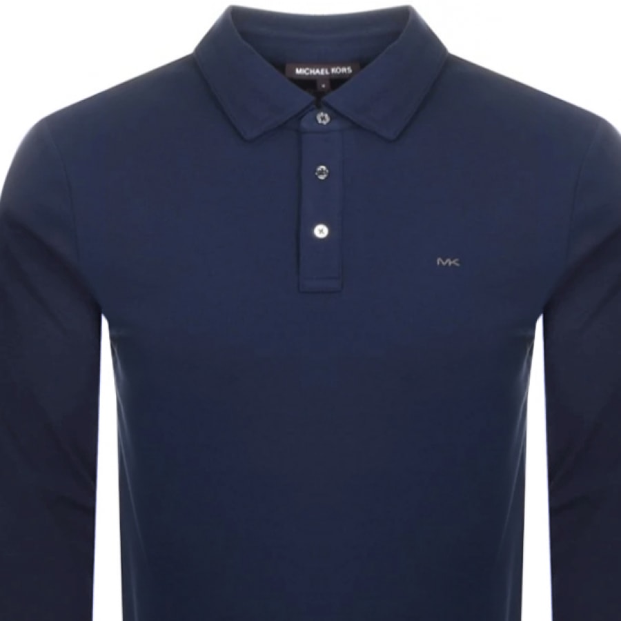 Alternative Image for ProductMichael Kore Sleek Long Sleeved Polo T Shirt Navy2